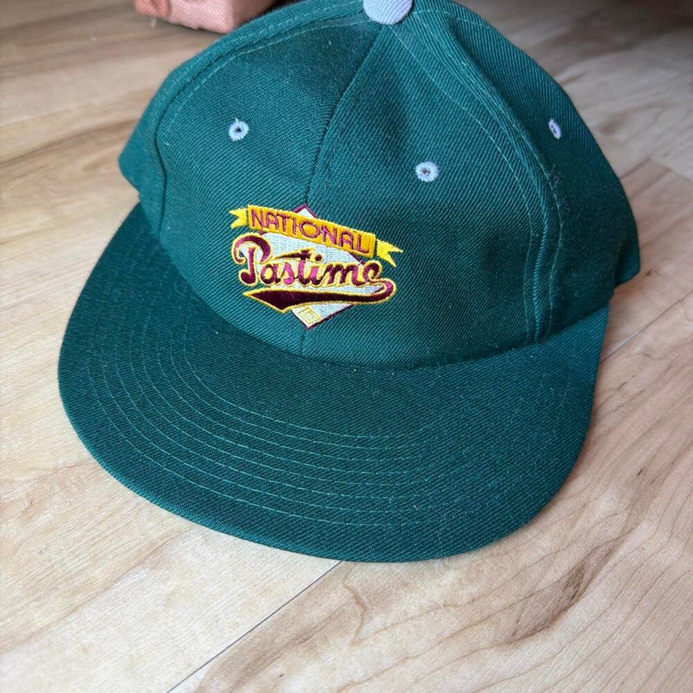 Vintage green ‘national pastime’ trucker baseball cap
